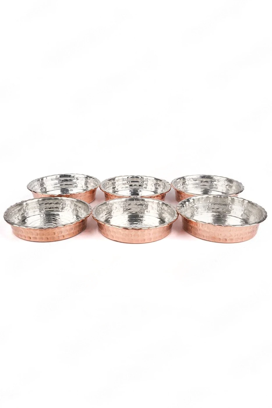 Bakır Tabak Kahvaltılık Çerezlik 6'lı set 11.5 cm