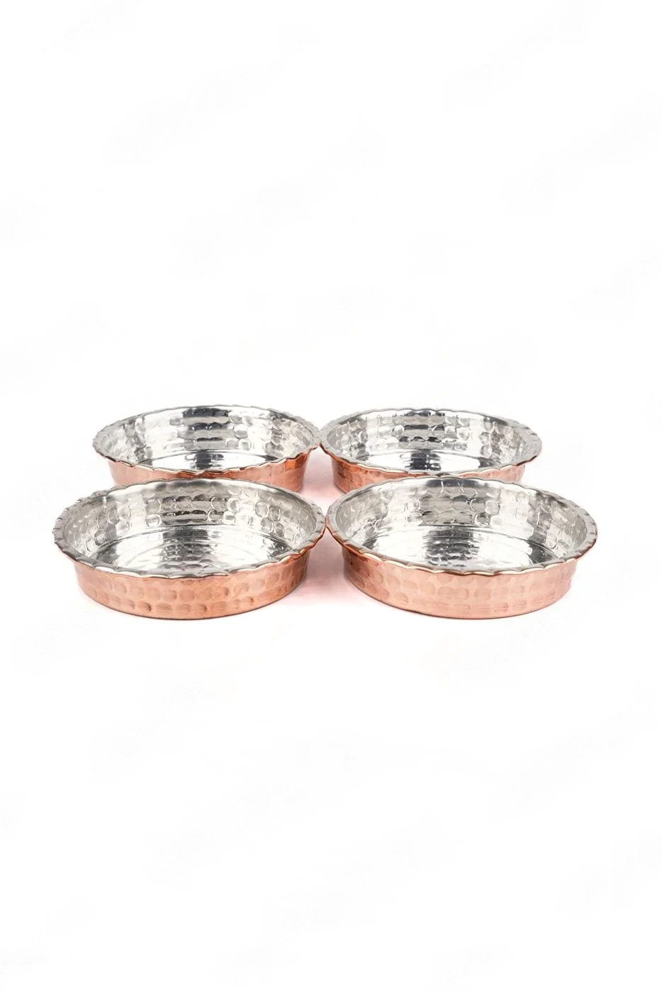 Bakır Tabak Kahvaltılık Çerezlik 4'lü set 11.5 cm