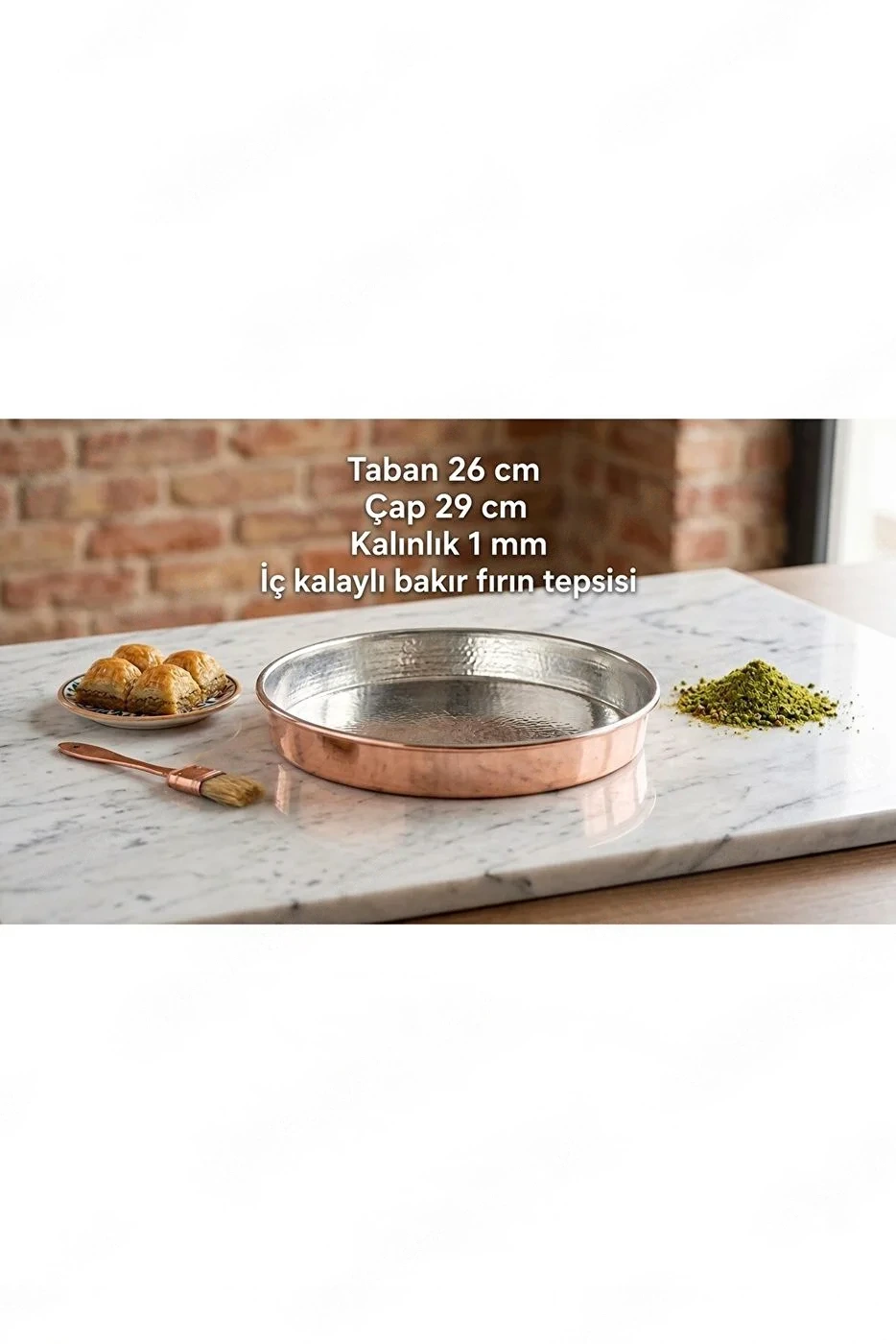 Bakır Baklava / Börek / Fırın Tepsisi, 26 Taban, 29 Çap, 1 MM Kalınlık