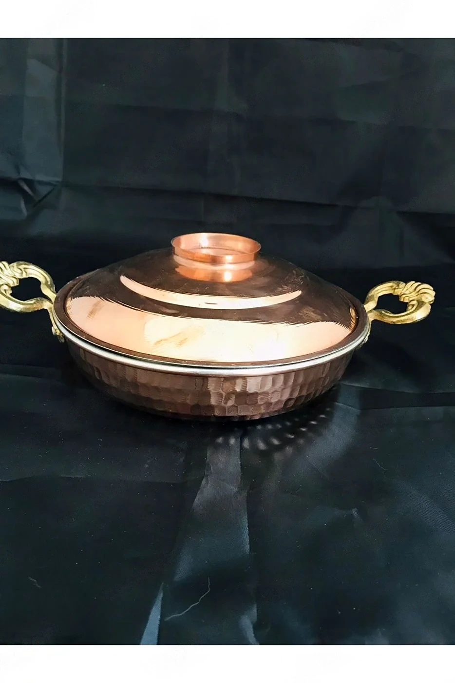 Kapaklı Bakır Tava 20 Cm